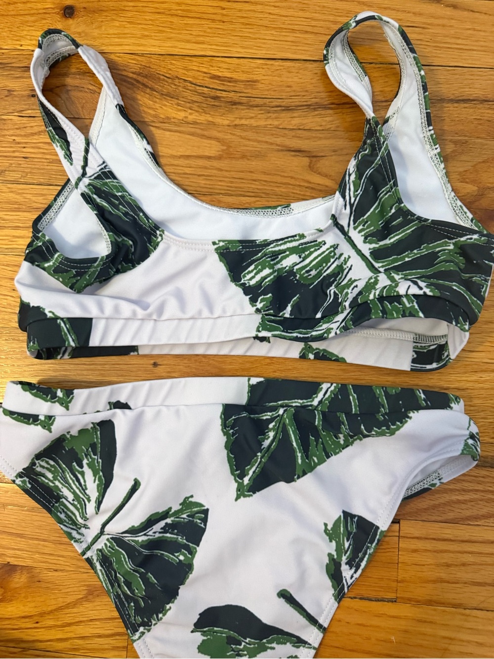 Green Tropical Leaf Two-Piece Bikini Set